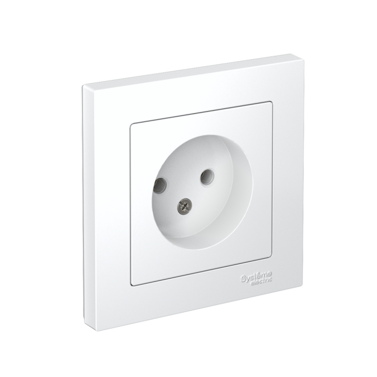 Картинка ATLASDESIGN РОЗЕТКА без заземления, 16А, в сборе, БЕЛЫЙ (ATN000140) в интернет-магазине Форум Электро в Москве