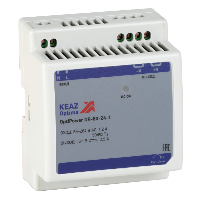 КЭАЗ Блок питания OptiPower DR-60-24-1. (284546) превью в интернет-магазине электрики Форум Электро в Москве