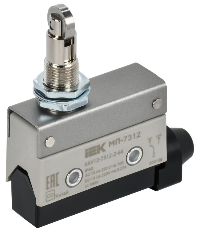IEK Микр. конц. МП-7312 верт. толк. с наж. рол. рез. IP40 (KKV12-7312-2-64) превью в интернет-магазине электрики Форум Электро в Москве