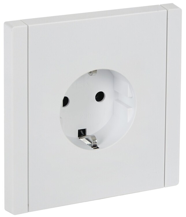 Картинка IEK FORTE&PIANO Белый Розетка с/з безвинтовое крепление 16А FP214 (FP-R11-16-1-K01) в интернет-магазине Форум Электро в Москве