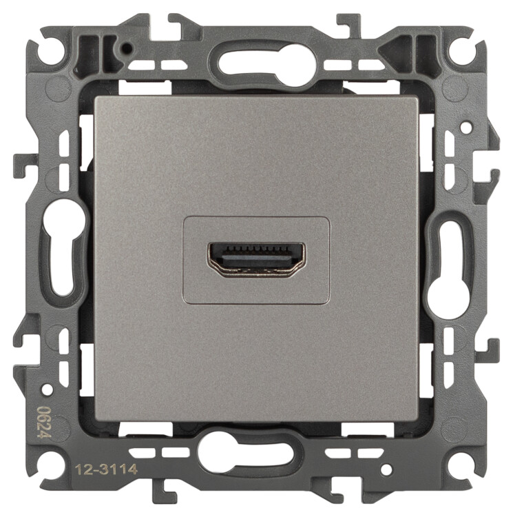 Картинка ЭРА Розетка Серия 12 12-3114-16 HDMI титан (Б0065714) в интернет-магазине Форум Электро в Москве