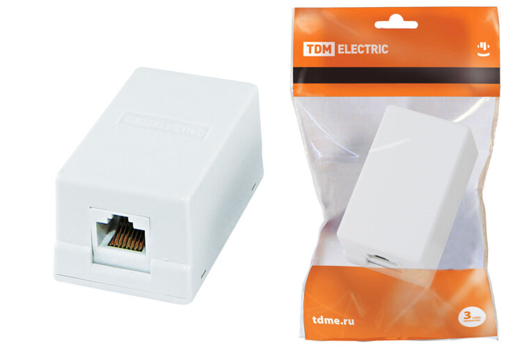 Картинка TDM Компьютерная розетка 1xRJ-45 (SQ1809-0003) в интернет-магазине Форум Электро в Москве