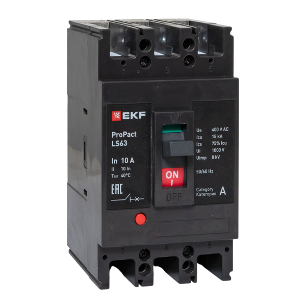 EKF Автоматический выключатель LS63 15кА 3P 10А ProPact (mccb-63-15-3-10-ls) превью в интернет-магазине электрики Форум Электро в Москве