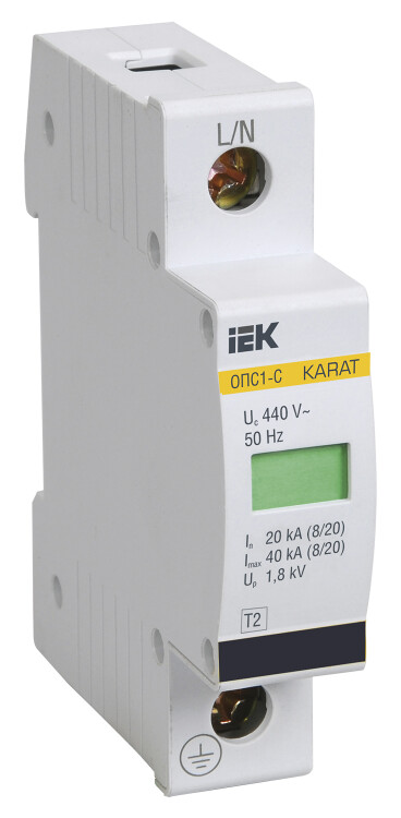 IEK KARAT Ограничитель имп. перенапр. ОПС1-C 1Р In=20kA Un=400B Im=40kA