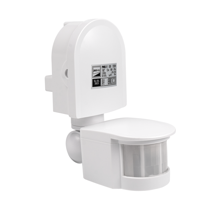 Картинка Jazzway Датчик движения PMS-IR 008 1200Вт 180° 12м WH IP44 (.5012899) в интернет-магазине Форум Электро в Москве