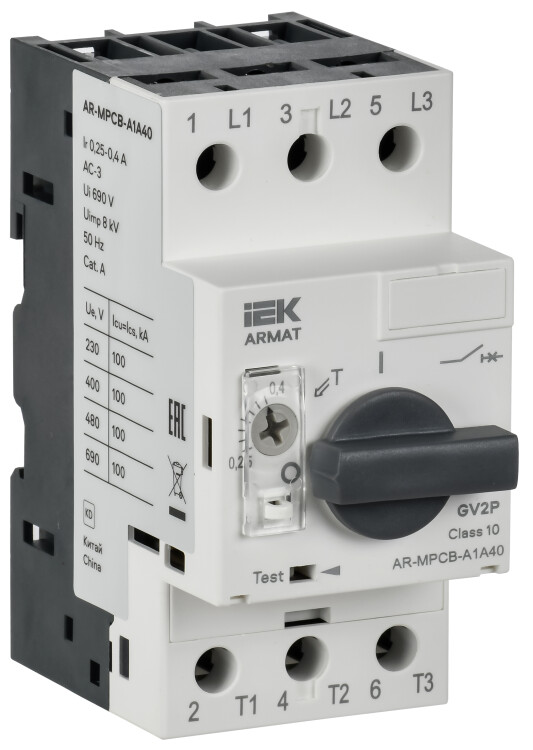 ARMAT Авт. выкл. защиты двигателя A1 GV2P 0,24-0,4А IEK (AR-MPCB-A1A40) превью в интернет-магазине электрики Форум Электро в Москве