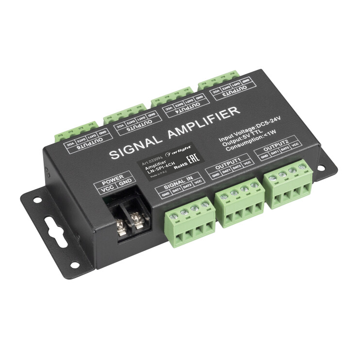 Arlight Усилитель сигнала LN-SPI-6CH (5-24V) (IP20 Металл, 1 год) (033094) превью в интернет-магазине электрики Форум Электро в Москве