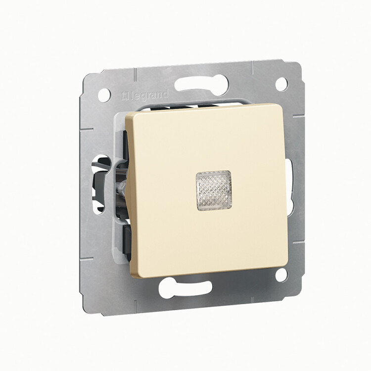 Картинка Legrand Cariva Крем Переключатель 1-клавишный с подсветкой (773726) в интернет-магазине Форум Электро в Москве