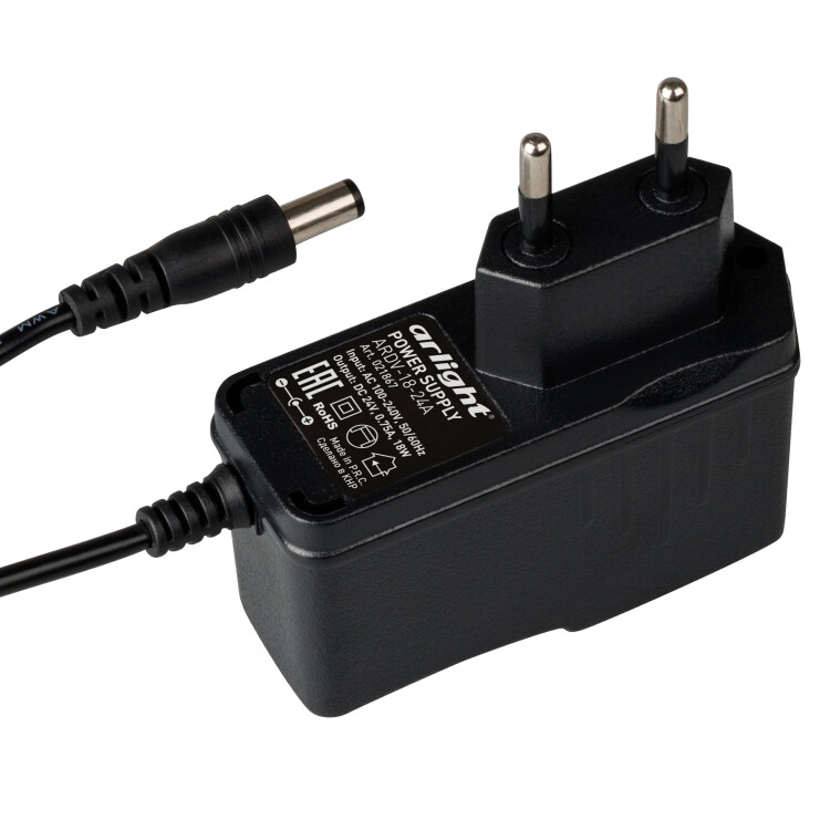 Arlight Блок питания ARDV-18-24A (24V, 0,75A, 18W) (Адаптер, 2 года) (021867) превью в интернет-магазине электрики Форум Электро в Москве