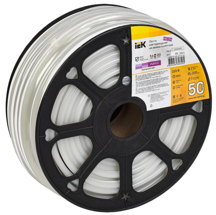Лента LED "неон" 50м LSR-2835P120-9,6-IP67-220В IEK (LSR5-9-120-67-0-50) превью в интернет-магазине электрики Форум Электро в Москве