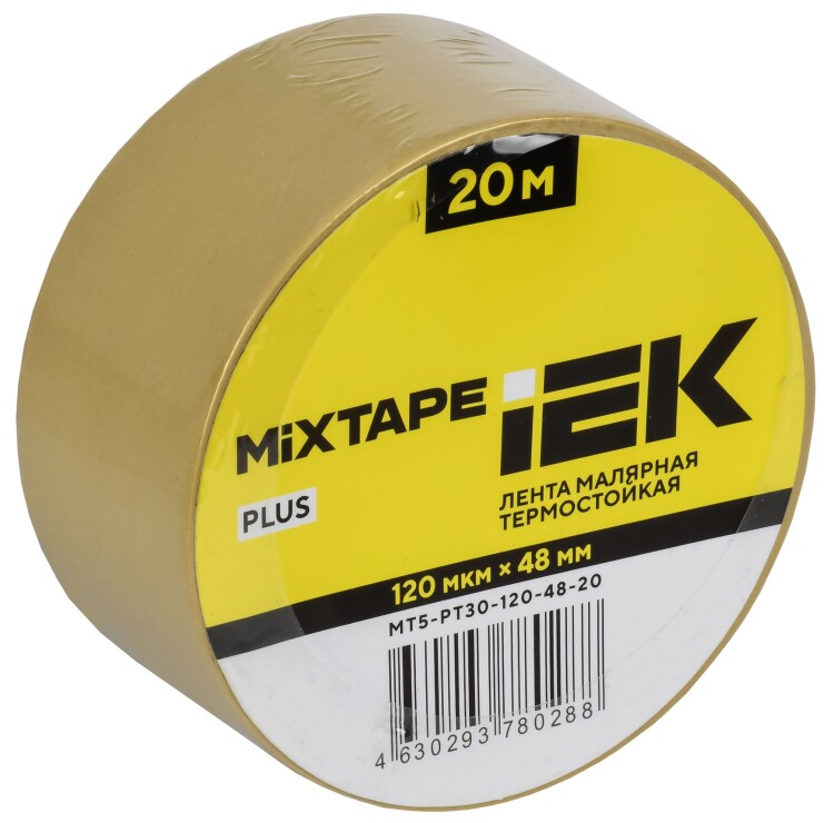 MIXTAPE PLUS Лента малярная термостойкая 120мкм 48х20м IEK (MT5-PT30-120-48-20) превью в интернет-магазине электрики Форум Электро в Москве