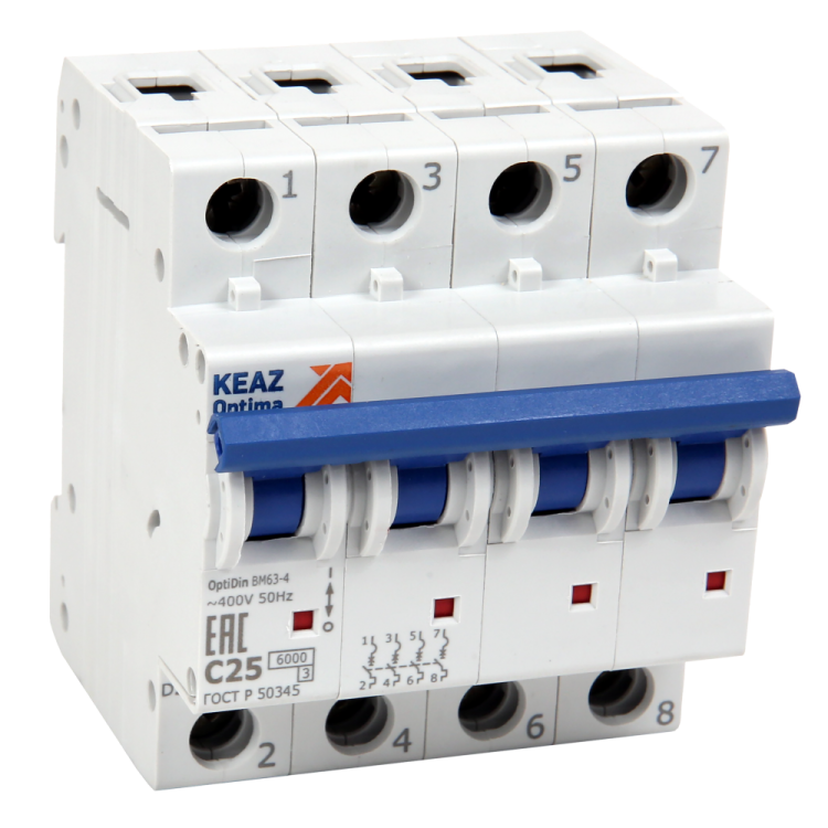 КЭАЗ Выключатель автоматический модульный OptiDin BM63-M-4D40-10-УХЛ3 (294837) превью в интернет-магазине электрики Форум Электро в Москве