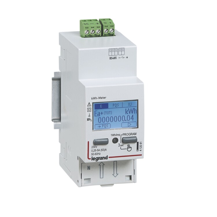 Legrand Однофазный счётчик EMDX³ - сертификат MID - 63 А - 2 модуля - выход RS 485. (412083) превью в интернет-магазине электрики Форум Электро в Москве