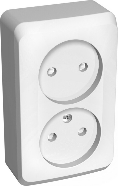 Картинка Systeme Electric Этюд наруж Бел Розетка 2-ая бе з/з со шторками (PA16-006B) в интернет-магазине Форум Электро в Москве