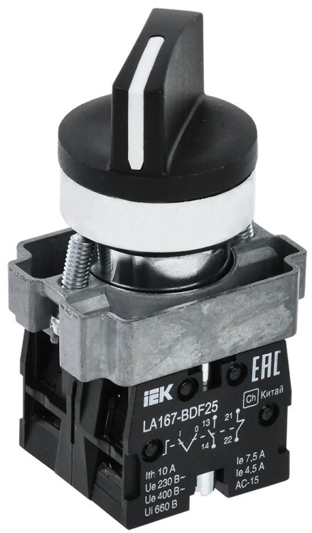 IEK Переключатель LA167-BDF25 2 полож. 1NO+1NC черный