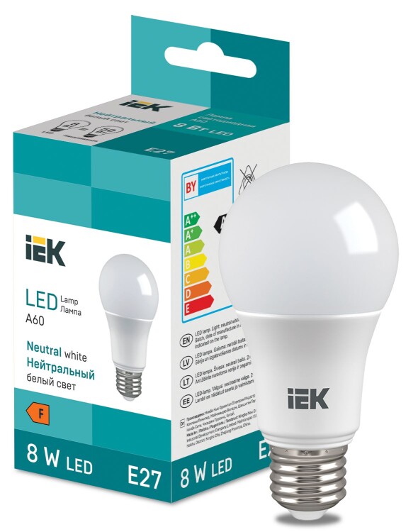 LED Bulb A60 710lm 4000K E27 IEK (LL-I-A60-8-230-40-E27) превью в интернет-магазине электрики Форум Электро в Москве