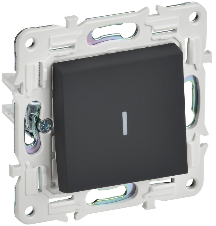 Картинка IEK SKANDY Графит Выключатель 1-клавишный с индикацией 10А SK-V07G (SK-V10-1-10-K53) в интернет-магазине Форум Электро в Москве