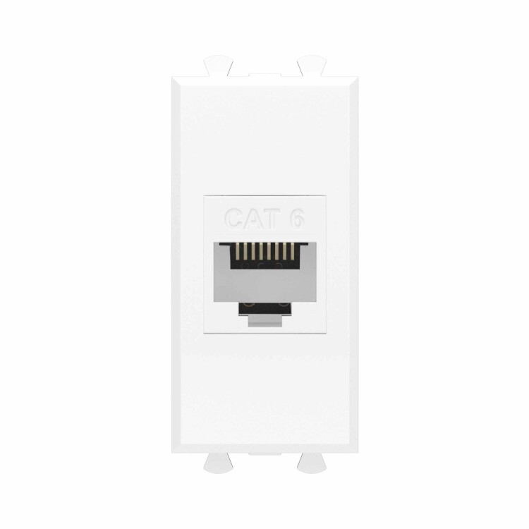 Картинка Компьютерная розетка RJ-45 без шторки модульная, кат.6, "Avanti", "Белое облако", 1 модуль (4400691) в интернет-магазине Форум Электро в Москве