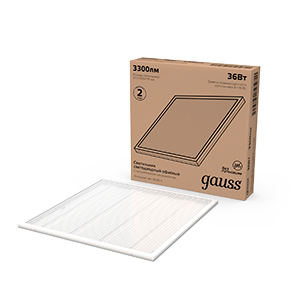 Gauss Светильник офисный 36W 2950lm 6500K IP20 595*595*19мм призма LED (842123336) превью в интернет-магазине электрики Форум Электро в Москве Gauss Светильник офисный 36W 2950lm 6500K IP20 595*595*19мм призма LED (842123336) превью в интернет-магазине электрики Форум Электро в Москве