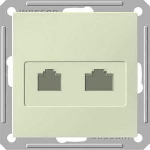 Картинка Systeme Electric Wessen 59 Беж Розетка 2-ая ТЛФ + компьютерная 5е (RJ11+RJ45) (RSI-251TK5E-2-86) в интернет-магазине Форум Электро в Москве