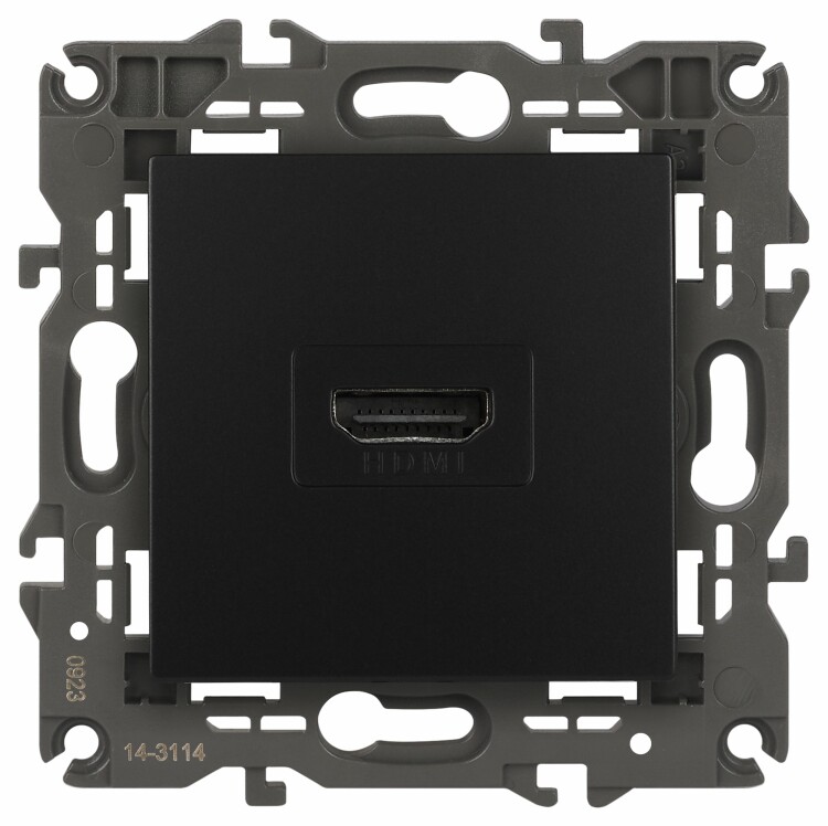 Картинка 14-3114-05 ЭРА Розетка HDMI, IP20, Эра Elegance, антрацит (10/100/3200) (Б0034336) в интернет-магазине Форум Электро в Москве