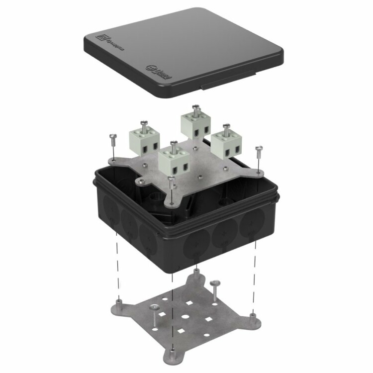 Коробка огнестойкая для о/п двухкомпонентная 60-0303-9005-FR2.5-8 Е15-Е120 100х100х40 Промрукав (60-0303-9005-FR2.5-8) превью в интернет-магазине электрики Форум Электро в Москве