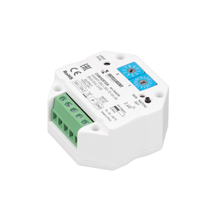 Arlight INTELLIGENTIGHT Конвертер SMART-DALI-301-72-SH-IN (BUS/24V, 2.4G) (IP20 Пластик, 5 лет) (046470) превью в интернет-магазине электрики Форум Электро в Москве