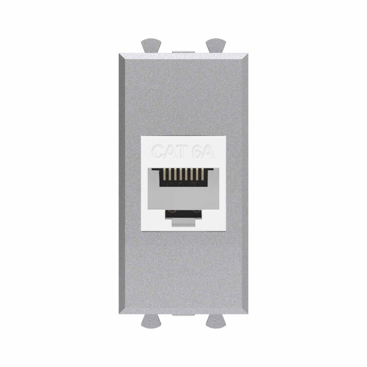 Картинка Компьютерная розетка RJ-45 без шторки модульная, кат.6А, "Avanti", "Закаленная сталь", 1 модуль (4404671) в интернет-магазине Форум Электро в Москве