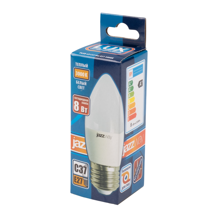 Jazzway PLED-LX C37 8w E27 3000K (.5028531) превью в интернет-магазине электрики Форум Электро в Москве