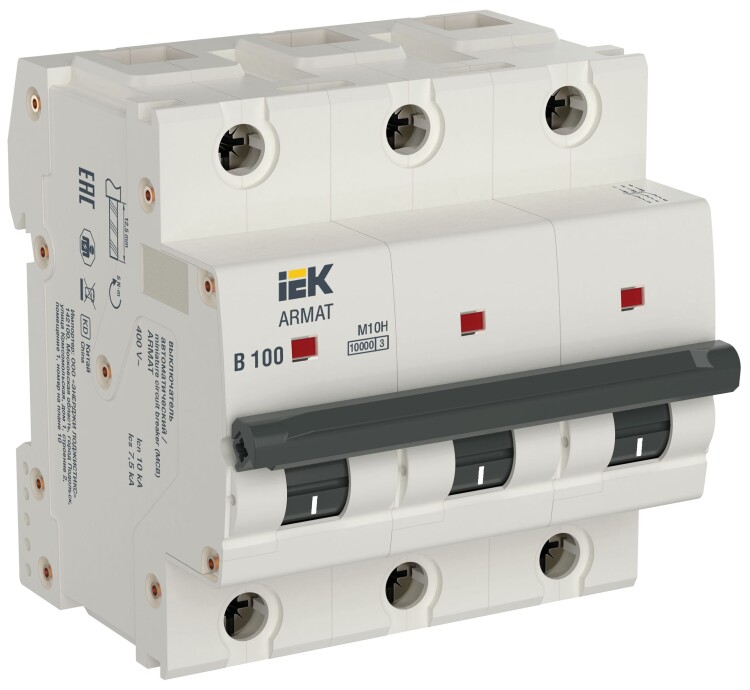 ARMAT Авт. выкл. M10H 3P B 100A IEK (AR-M10H-3-B100) превью в интернет-магазине электрики Форум Электро в Москве