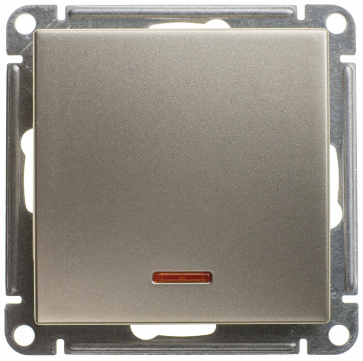 Картинка Systeme Electric Wessen 59 Шампань Переключатель 1-клавишный с подсветкой 10АХ (VS610-157-4-86) в интернет-магазине Форум Электро в Москве