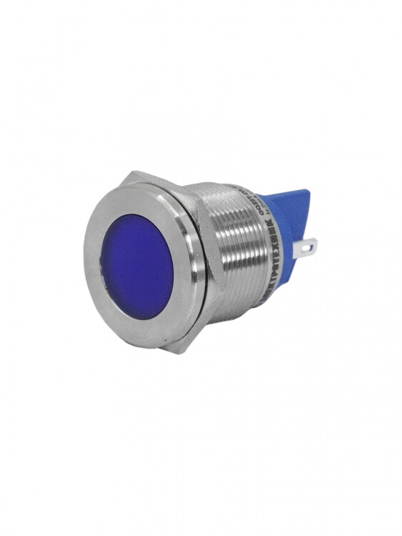 GQ22T-D/L/B/220V/S, синяя, металл, корпус, светодиодная матрица d=22мм, 220В AC/DC, IP67 (ЭТ) (ET020081) превью в интернет-магазине электрики Форум Электро в Москве
