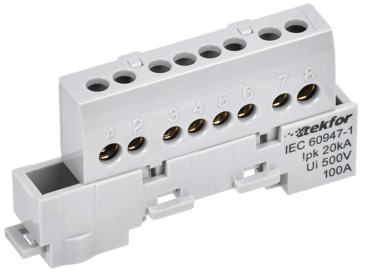 TEKFOR Шина L "фаза" изол. на унив. держ. 6х9-8-Ср IEK (TF-NN10-08-KL-K03) превью в интернет-магазине электрики Форум Электро в Москве