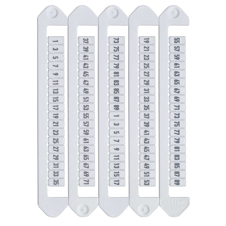 Маркировка для клемм, ширина 5 мм, от 1 до 89, горизонтальная ориентация (NUTB-5-1-89H) превью в интернет-магазине электрики Форум Электро в Москве