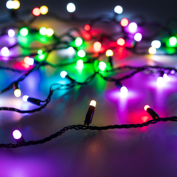 Arlight Светодиодная гирлянда ARD-STRING-CLASSIC-10000-BLACK-100LED-MILK-SYNC RGB (230V, 6.5W, RF ПДУ, 4000) (Ardecoled, IP65) (064849) превью в интернет-магазине электрики Форум Электро в Москве