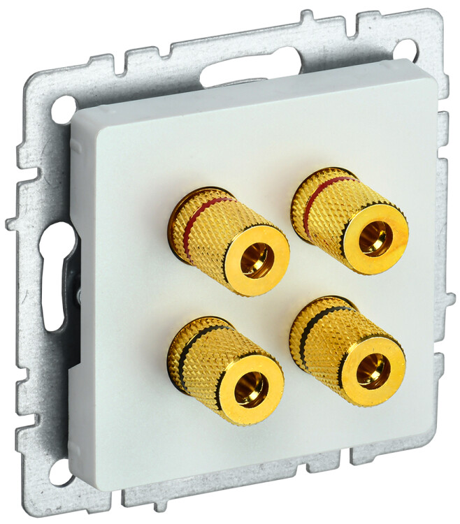 Картинка IEK BRITE BASE Жемчуг Аудиорозетка 4-мест. РА10-БрЖ (BR-S40-K36) в интернет-магазине Форум Электро в Москве