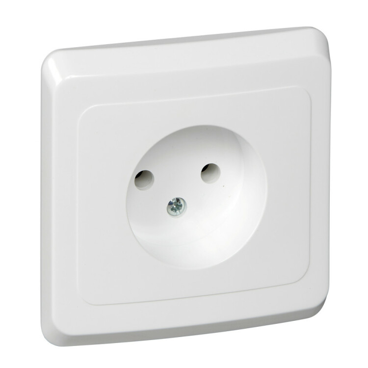 Картинка ЭТЮД С/У РОЗЕТКА без заземления без шторок 16А 250B, БЕЛЫЙ, Россия (PC16-001B) в интернет-магазине Форум Электро в Москве