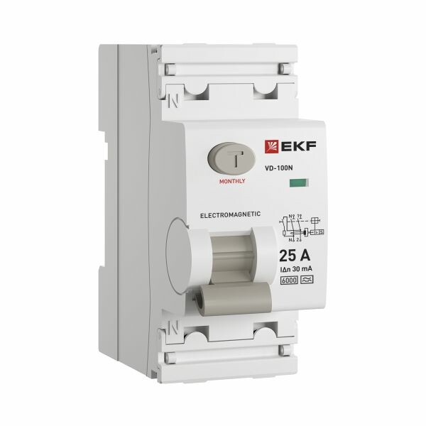 Выключатель дифференциального тока ВД-100N 2P 25А 30мА тип A эл-мех 6кА PROXIMA EKF (E1026MA2530) превью в интернет-магазине электрики Форум Электро в Москве Выключатель дифференциального тока ВД-100N 2P 25А 30мА тип A эл-мех 6кА PROXIMA EKF (E1026MA2530) превью в интернет-магазине электрики Форум Электро в Москве