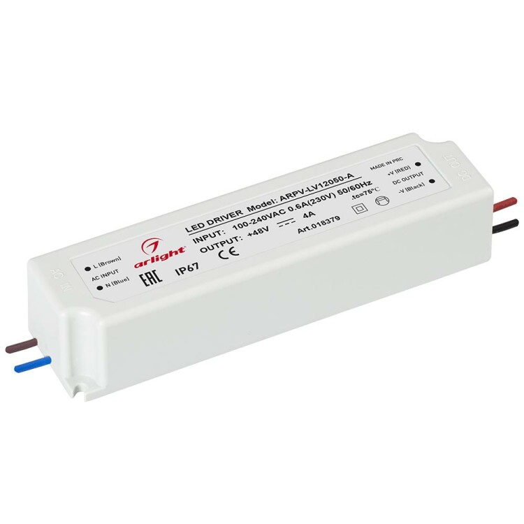 Arlight Блок питания ARPV-LM12050 (12V, 4A, 48W) (ARL, Пластик) (018379) превью в интернет-магазине электрики Форум Электро в Москве Arlight Блок питания ARPV-LM12050 (12V, 4A, 48W) (ARL, Пластик) (018379) превью в интернет-магазине электрики Форум Электро в Москве