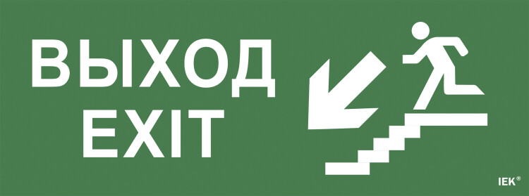 IEK Самоклеющая этик. "Выход/лестница вниз/фигура" ССА 1005 IEK (LPC10-1-35-13-VLVNF) превью в интернет-магазине электрики Форум Электро в Москве