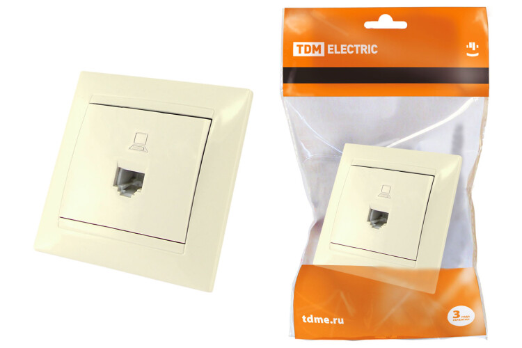 Картинка TDM Розетка компьютерная RJ45 сл. кость "Лама" (SQ1815-0116) в интернет-магазине Форум Электро в Москве