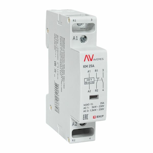 EKF Averes Контактор модульный КМ 25А 1NC+1NO 230VAC (1 мод.) (km-av-1-25-11-230V) превью в интернет-магазине электрики Форум Электро в Москве EKF Averes Контактор модульный КМ 25А 1NC+1NO 230VAC (1 мод.) (km-av-1-25-11-230V) превью в интернет-магазине электрики Форум Электро в Москве