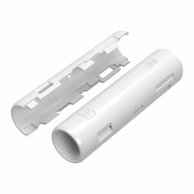 Муфта разборная d16 мм белая (100шт/1200шт уп/кор) Промрукав (PR13.0417) превью в интернет-магазине электрики Форум Электро в Москве