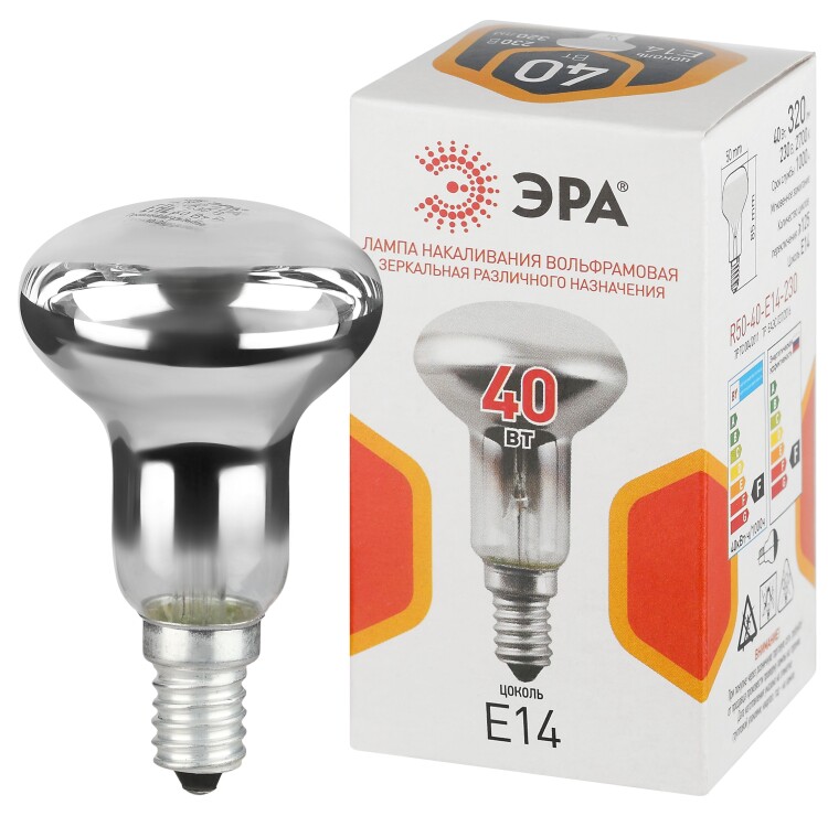 ЭРА Лампа накаливания R50-40-E14-230 40Вт 230В рефлектор цветная коробка Е14 (Б0066515) превью в интернет-магазине электрики Форум Электро в Москве