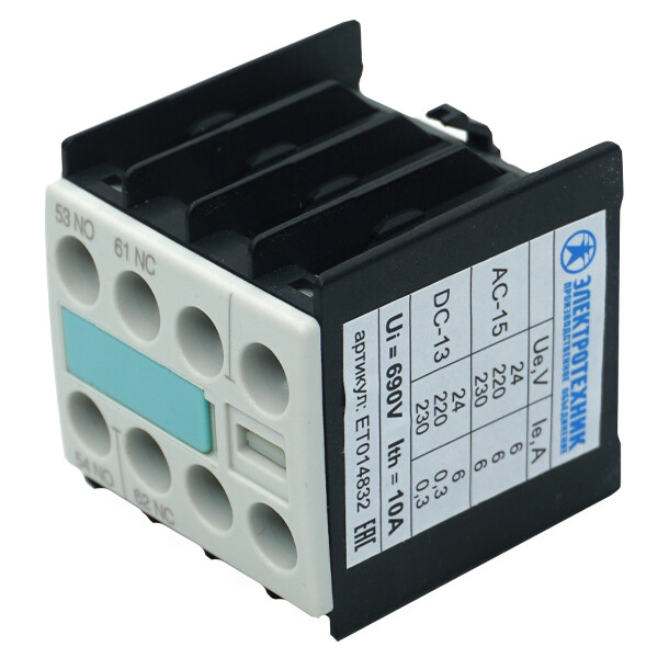 Электротехник 3RH1911-1FA11, 1НО+1НЗ, для контакторов типоразмера S00, фронтальный, винтовые клеммы, IP20, блок-контакт (ЭТ) (ET014832) превью в интернет-магазине электрики Форум Электро в Москве