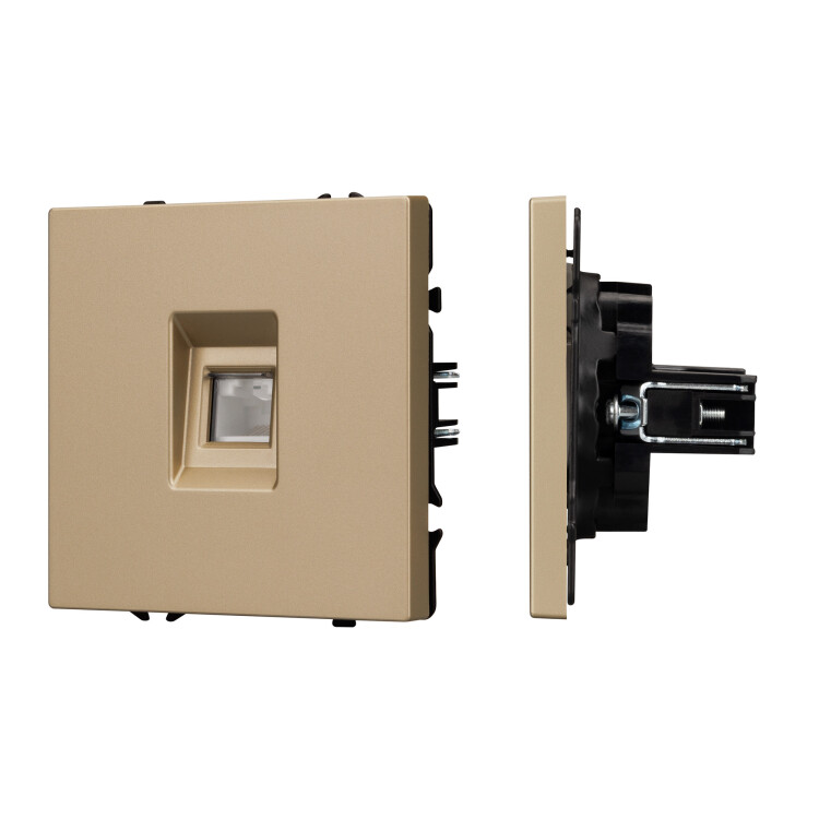 Картинка Arlight Механизм телефонной розетки SCT-NOBE-MTL1-SFPL-GD (RJ-11, 4C) (Золотой песок) (054302) в интернет-магазине Форум Электро в Москве
