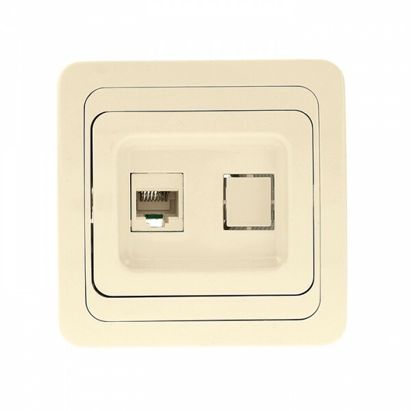 Картинка "Лондон" Розетка RJ-45 1-местная бежевая EKF (EEK01-035-20) в интернет-магазине Форум Электро в Москве