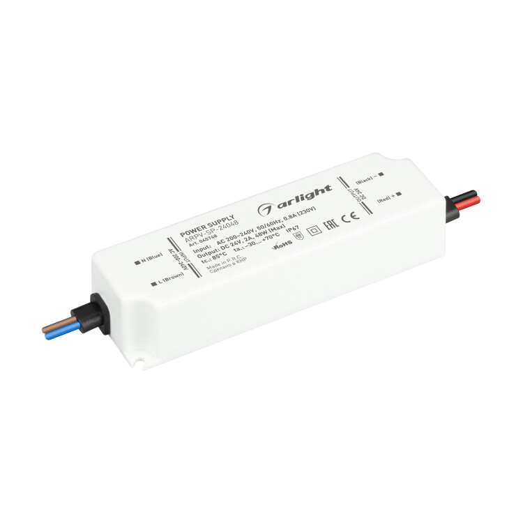 Arlight Блок питания ARPV-SP-24048 (24V, 2A, 48W) (IP67 Пластик, 5 лет) (045748) превью в интернет-магазине электрики Форум Электро в Москве