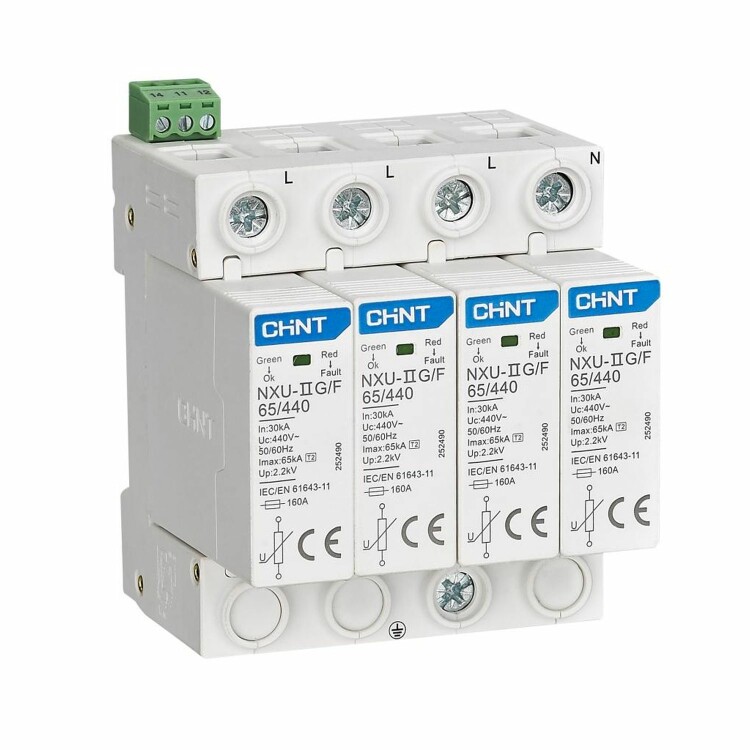 CHINT Ограничитель имп. перенапр. NXU-IIG/F 4P In=25kA Uc=440B Im=65kA (R) (252490) превью в интернет-магазине электрики Форум Электро в Москве