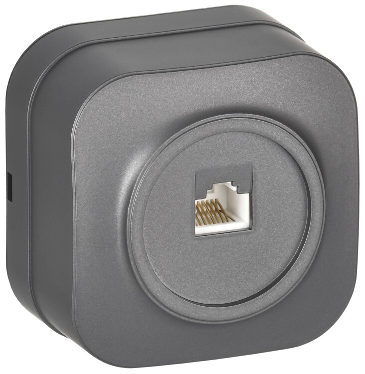 Картинка IEK GLORY Роз. комп. RJ45 кат.5E о/у РК10-ХСм сталь м. (EKH10-K46M) в интернет-магазине Форум Электро в Москве